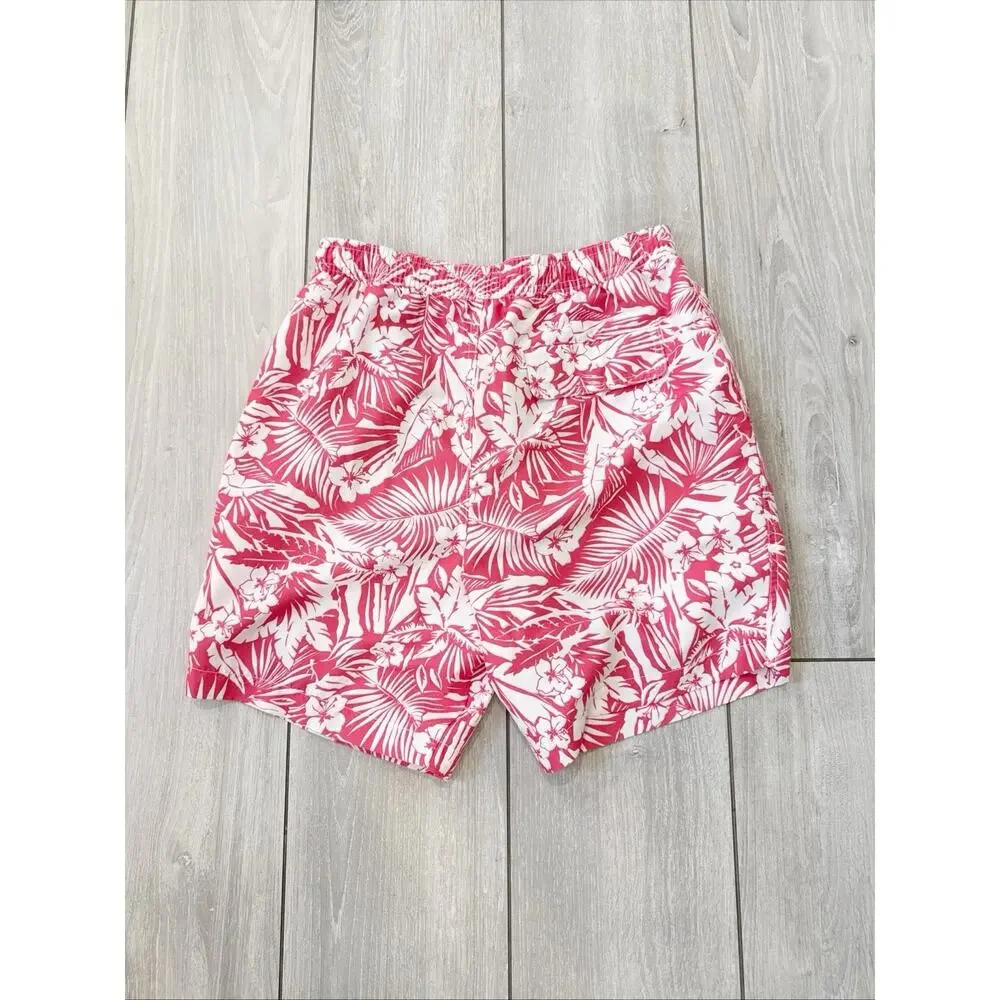 Onia The Calder Swim Trunks Tropical Print Lined Beach Hawaii Pink Size Medium